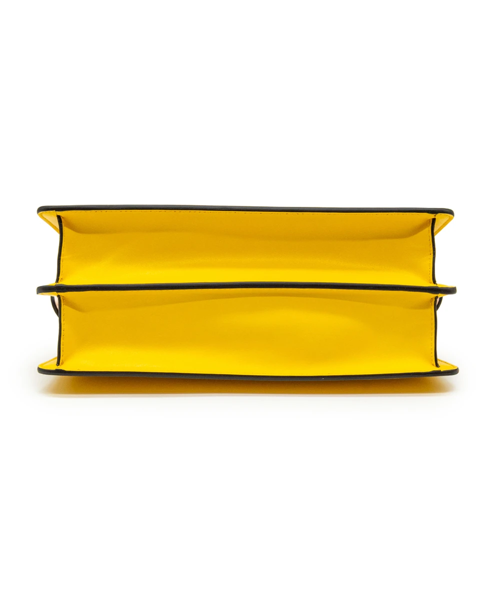 Fendi Yellow and Light Rose Calfskin Leather Peekaboo I See You Tote Handbag
