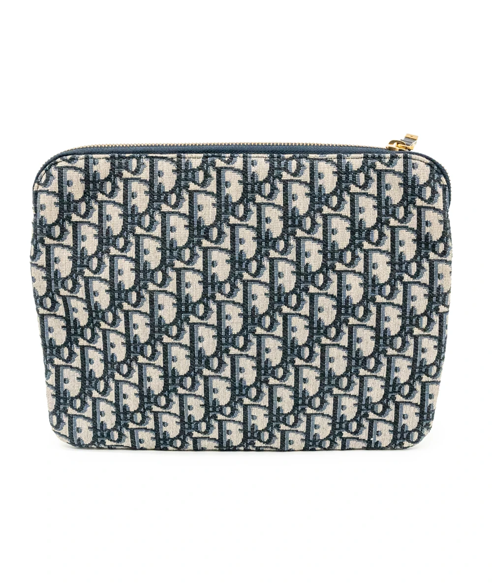 Dior Navy Blue Oblique Canvas and Leather Diortravel Kit