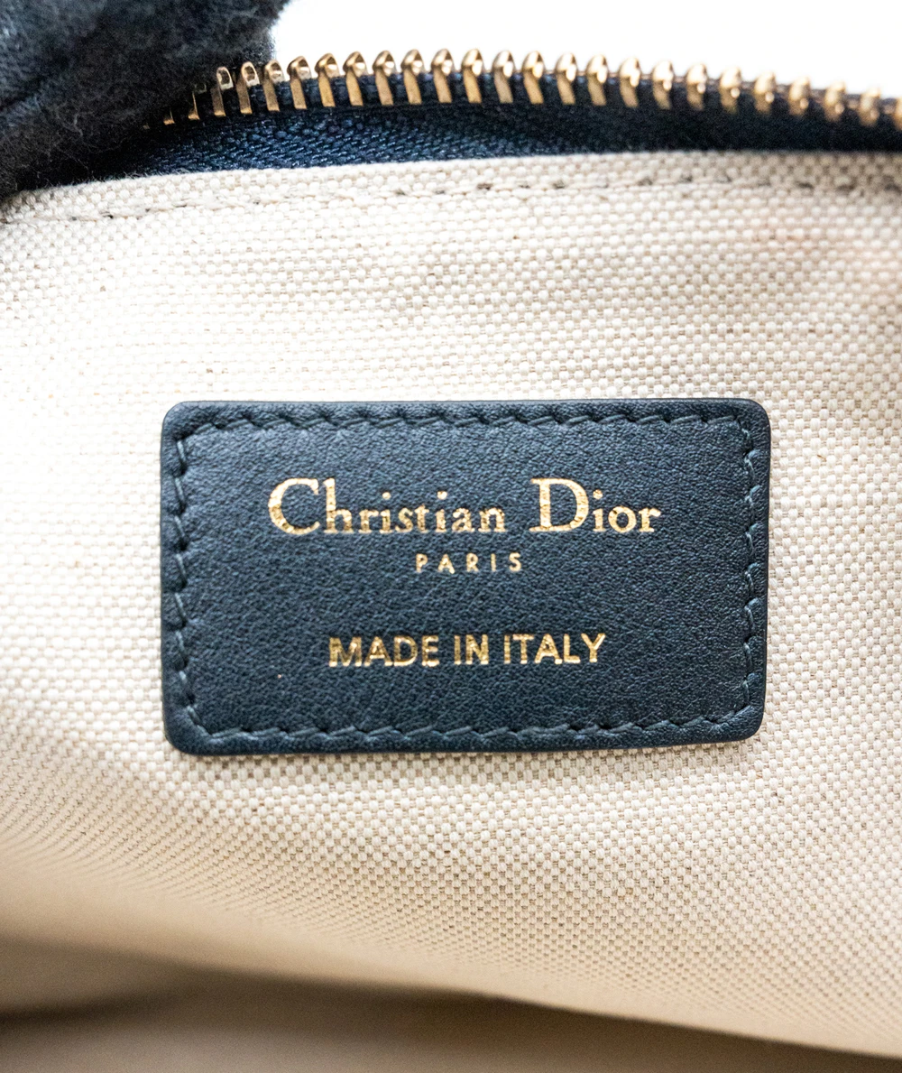 Dior Navy Blue Oblique Canvas and Leather Diortravel Kit