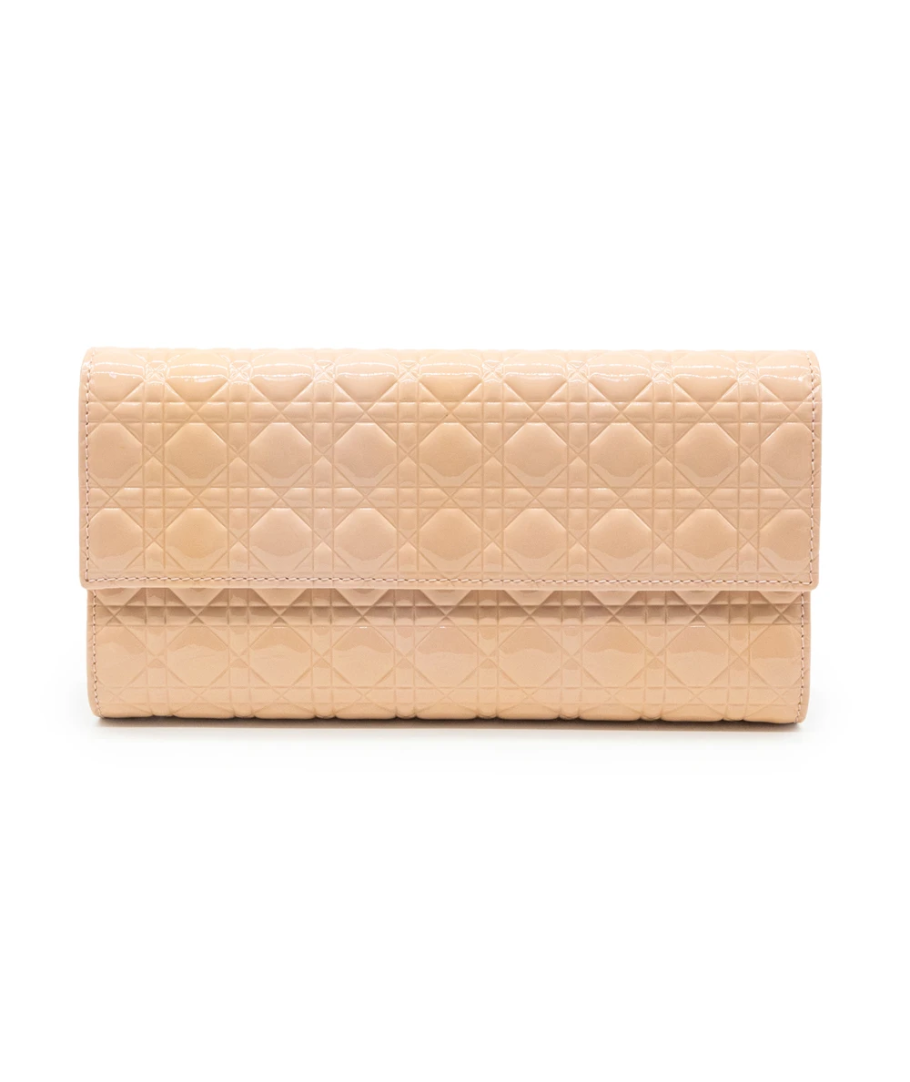Christian Dior Wallet on Chain in Patent Pink Leather and Pink Hardware