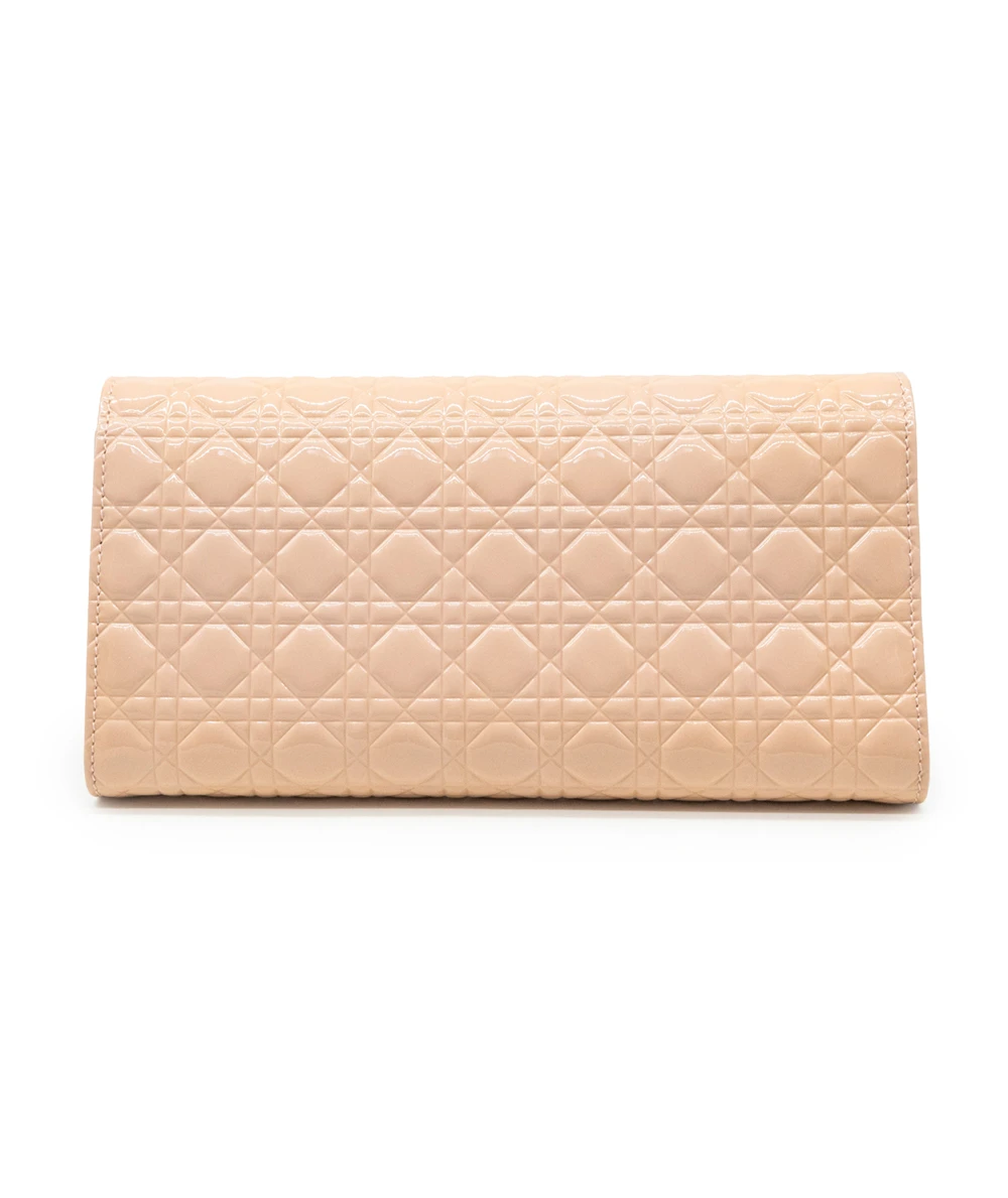 Christian Dior Wallet on Chain in Patent Pink Leather and Pink Hardware