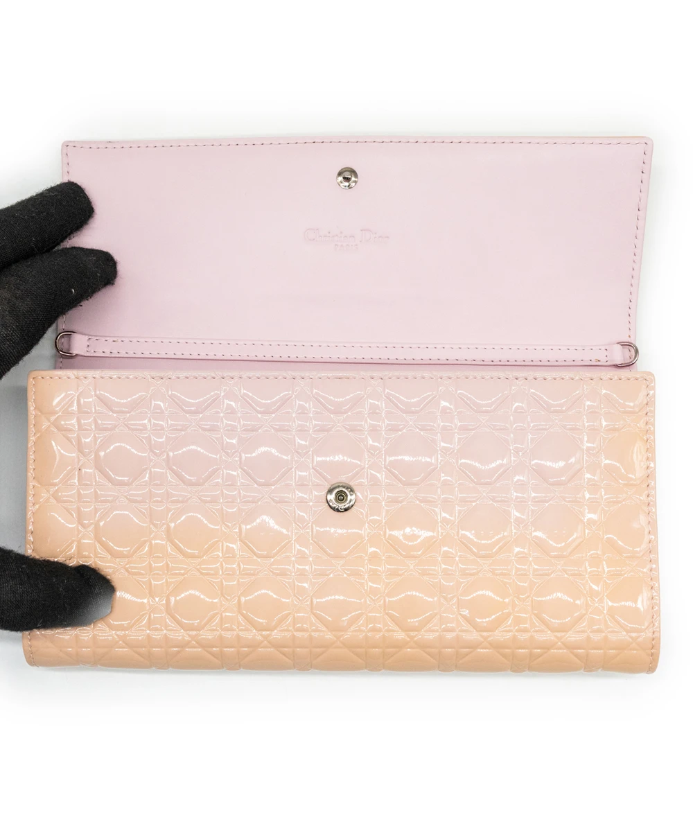 Christian Dior Wallet on Chain in Patent Pink Leather and Pink Hardware