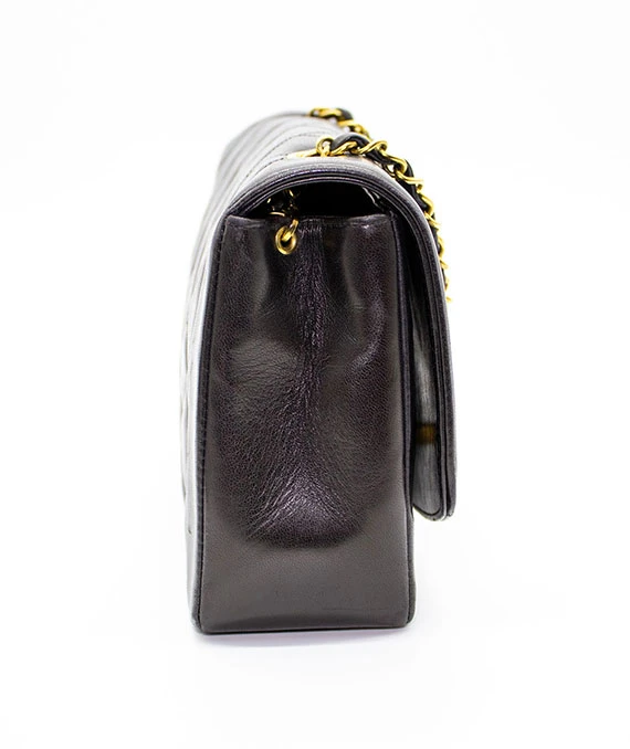 Chanel Black Quilted Lambskin Diana Medium Vintage Flap Handbag