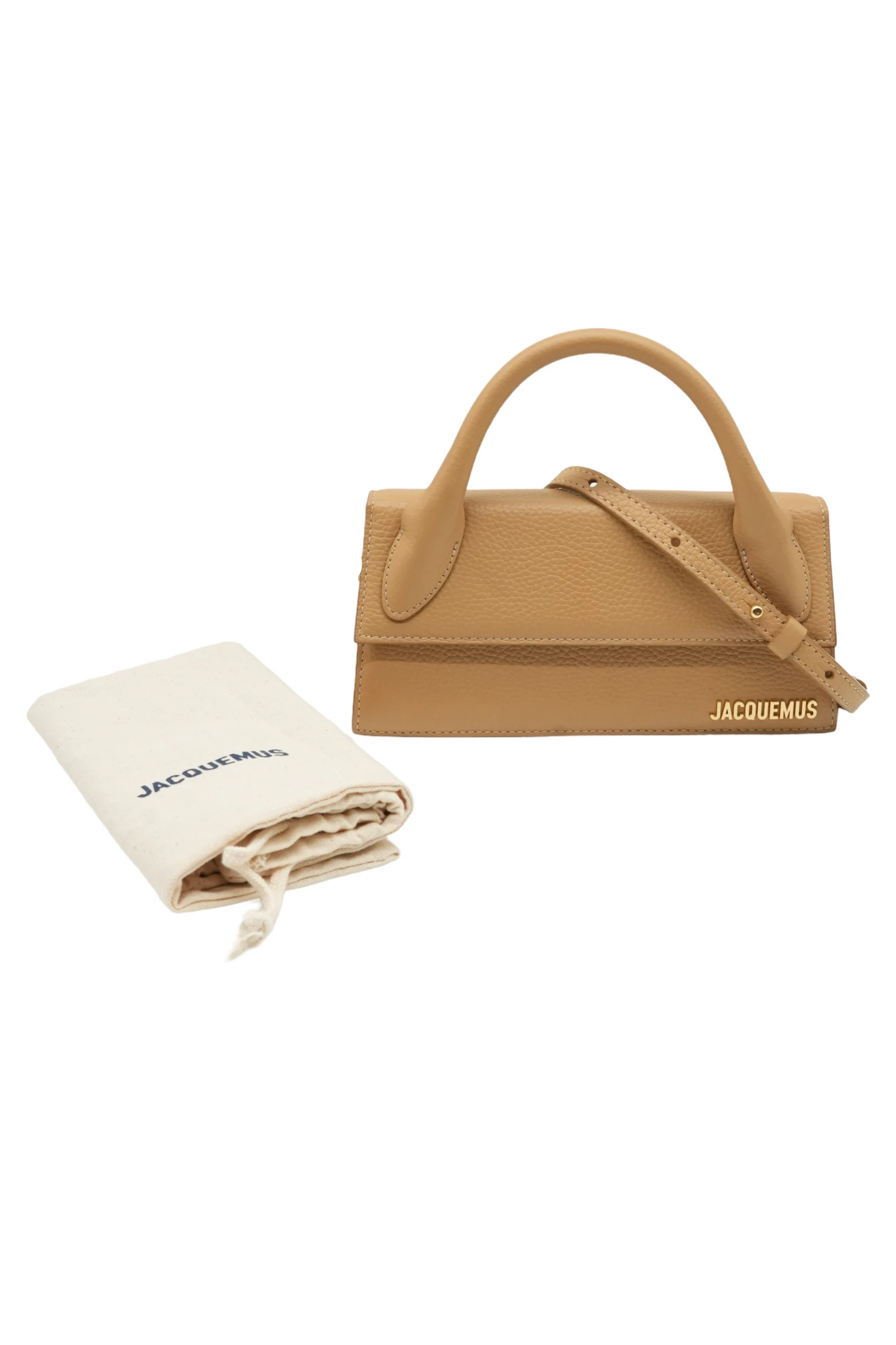Jacquemus Le Chiquito Long Tote Bag In Beige Leather