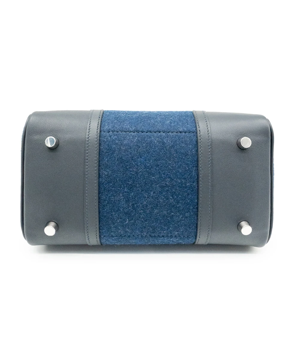 Hermes 2024 (Stamp W) Caban/Bleu Nuit Swift Leather and Feutre Palladium Hardware Limited Edition Birkin 25 Go Team Bag