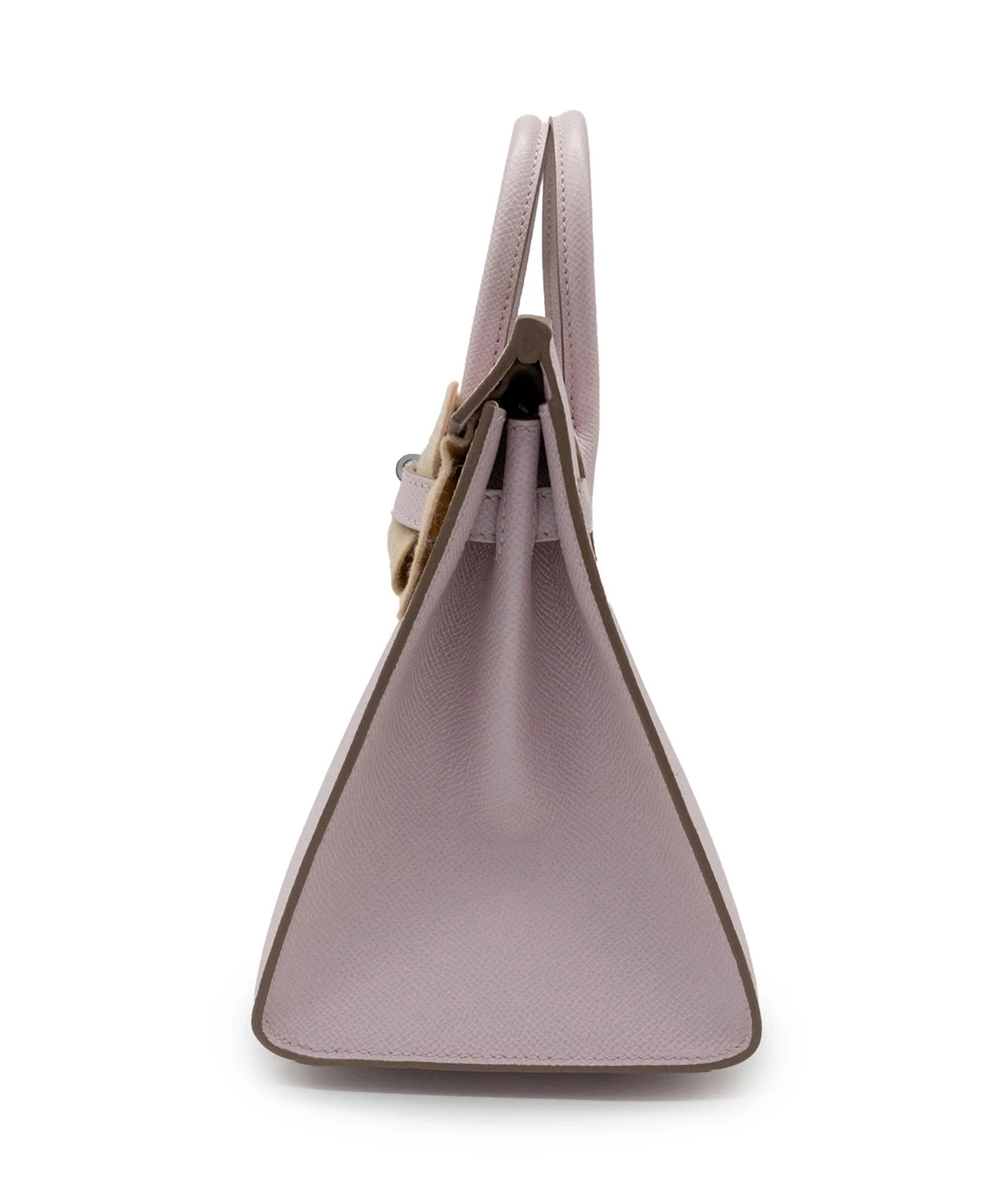 Hermes 2023 (Stamp B) Birkin 25 Serie Mauve pale in Epson Leather with Silver Hardware