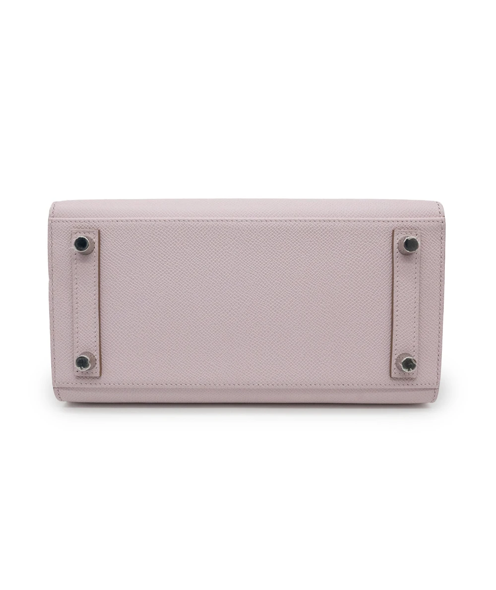 Hermes 2023 (Stamp B) Birkin 25 Serie Mauve pale in Epson Leather with Silver Hardware