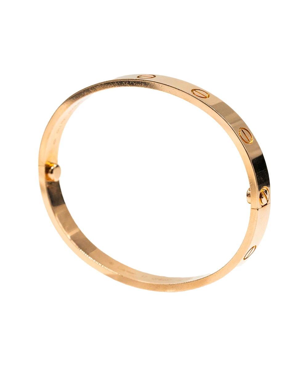Cartier Size 17 Love Bracelet in 18k Rose Gold