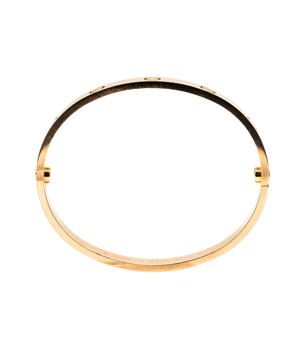 Cartier Size 17 Love Bracelet in 18k Rose Gold