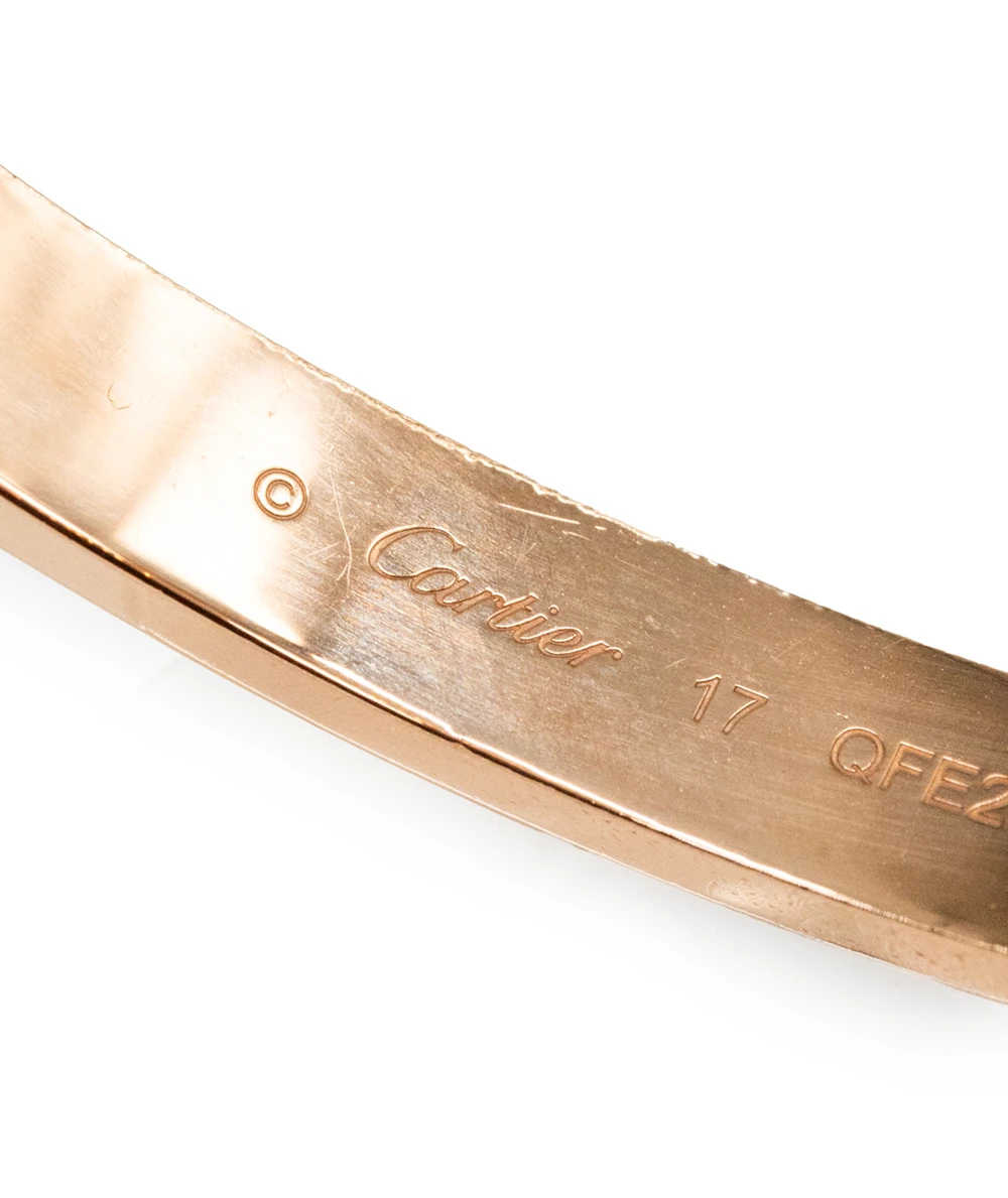 Cartier Size 17 Love Bracelet in 18k Rose Gold