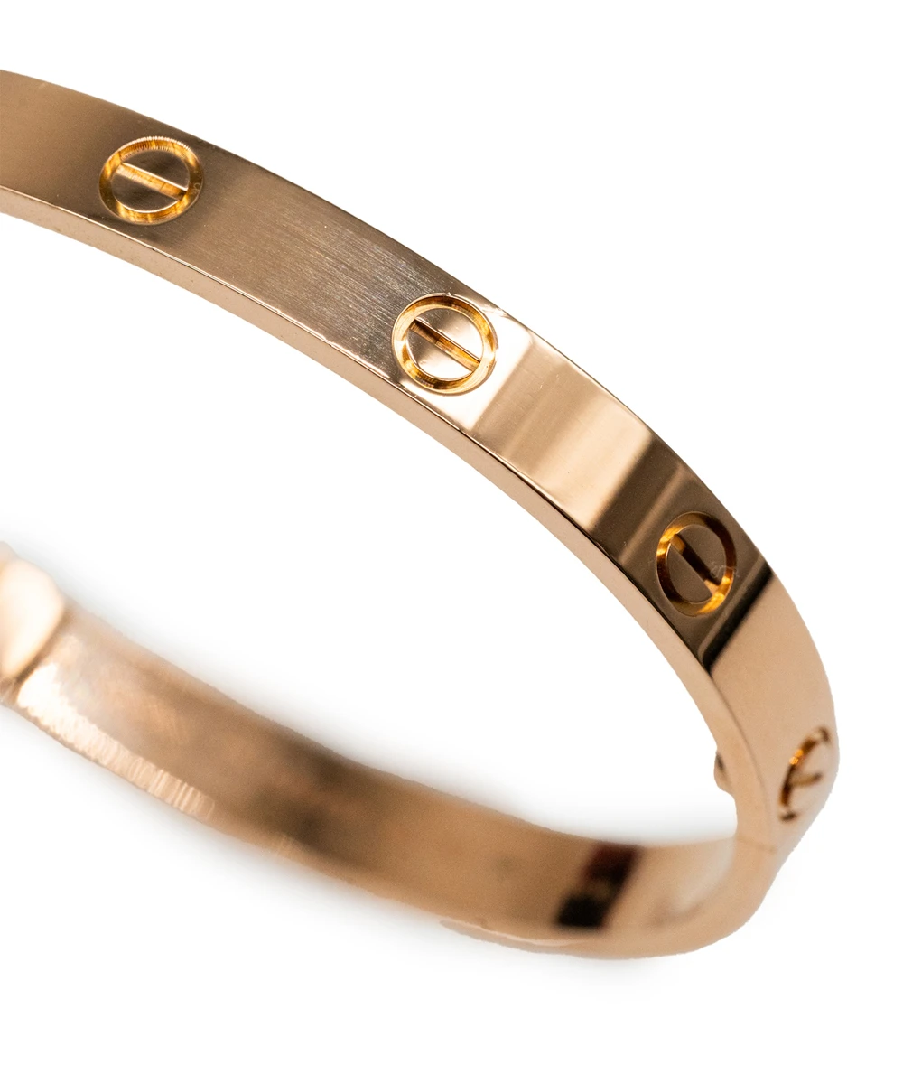 Cartier Size 17 Love Bracelet in 18k Rose Gold