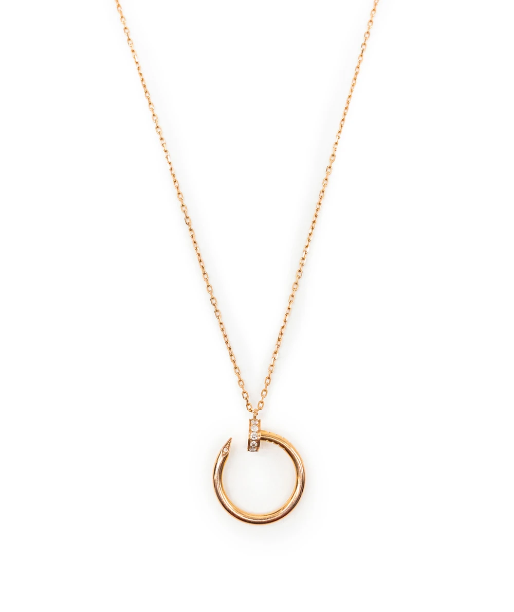 Cartier Juste Un Clou Diamond 18k Rose Gold Pendant Necklace