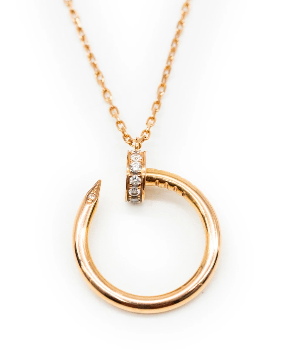 Cartier Juste Un Clou Diamond 18k Rose Gold Pendant Necklace