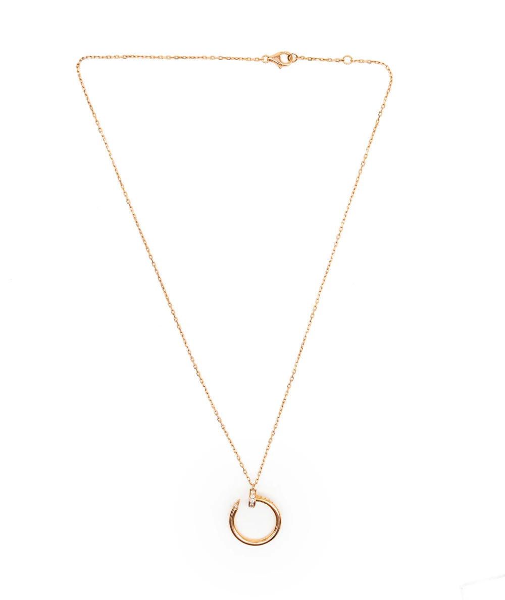 Cartier Juste Un Clou Diamond 18k Rose Gold Pendant Necklace