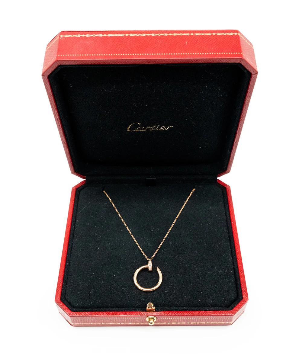 Cartier Juste Un Clou Diamond 18k Rose Gold Pendant Necklace