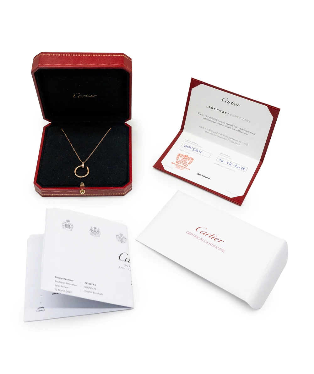 Cartier Juste Un Clou Diamond 18k Rose Gold Pendant Necklace