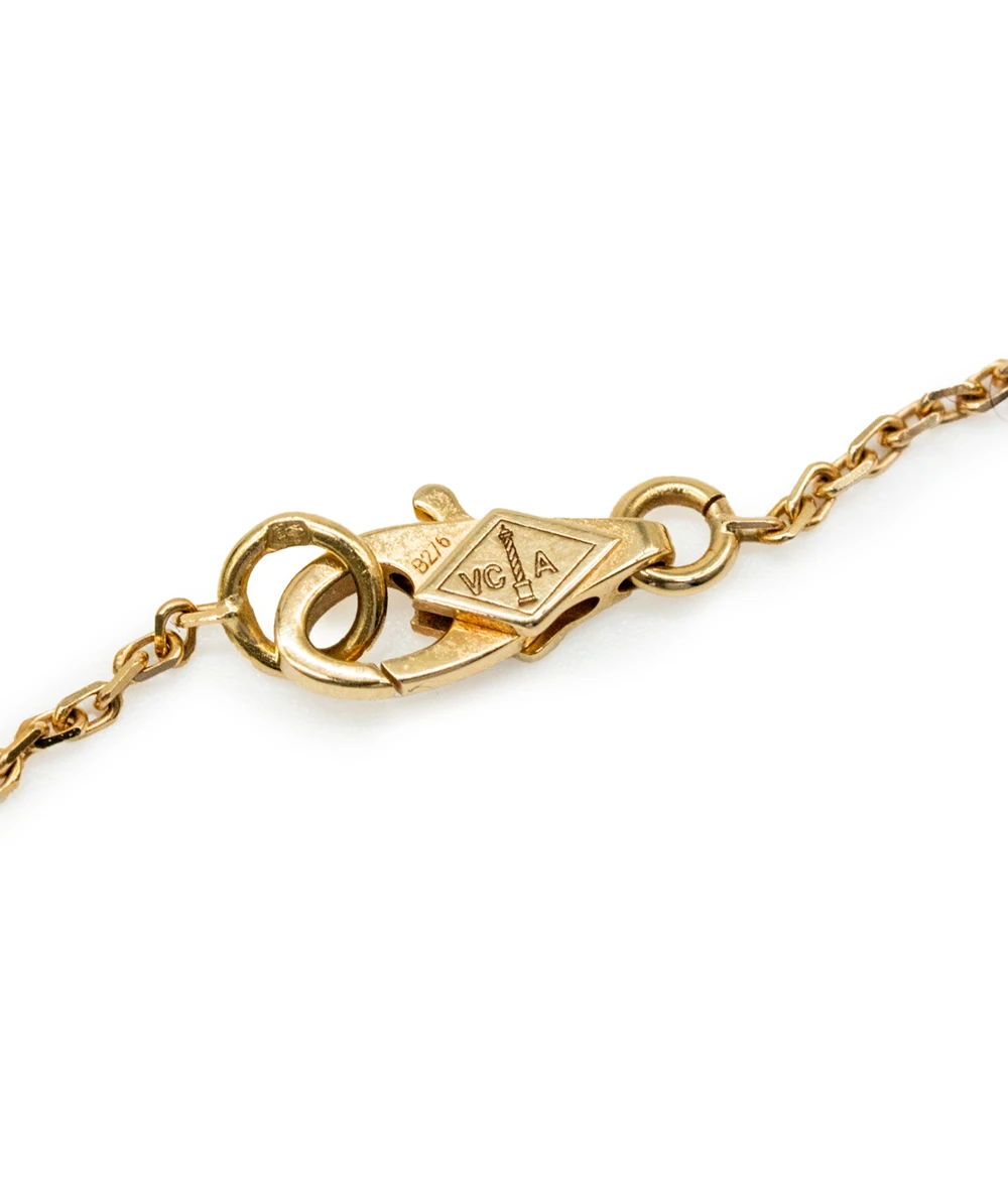 Van Cleef  Arpels Sweet Alambra Mother of Pearl 18k Yellow Gold Necklace