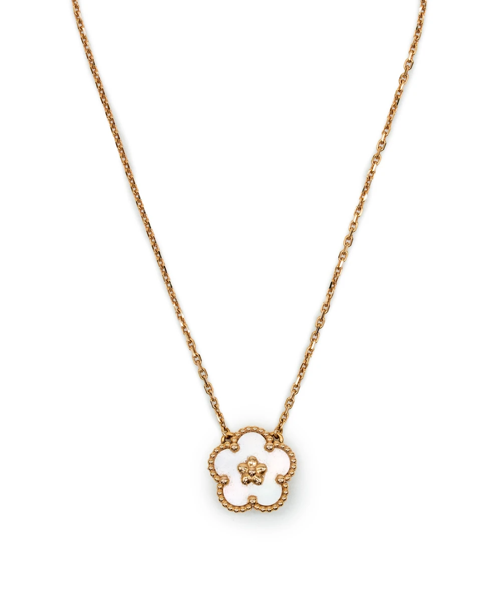 Van Cleef  Arpels Lucky Spring Mother of Pearl Pendant in 18K Rose Gold