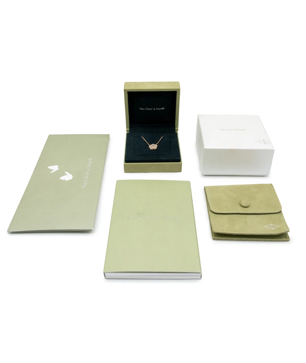 Van Cleef  Arpels Lucky Spring Mother of Pearl Pendant in 18K Rose Gold