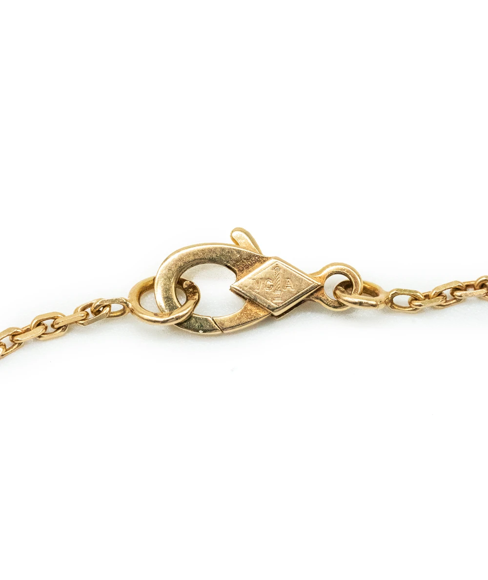 Van Cleef  Arpels Vintage Alhambra Carnelian 18K Yellow Gold Necklace