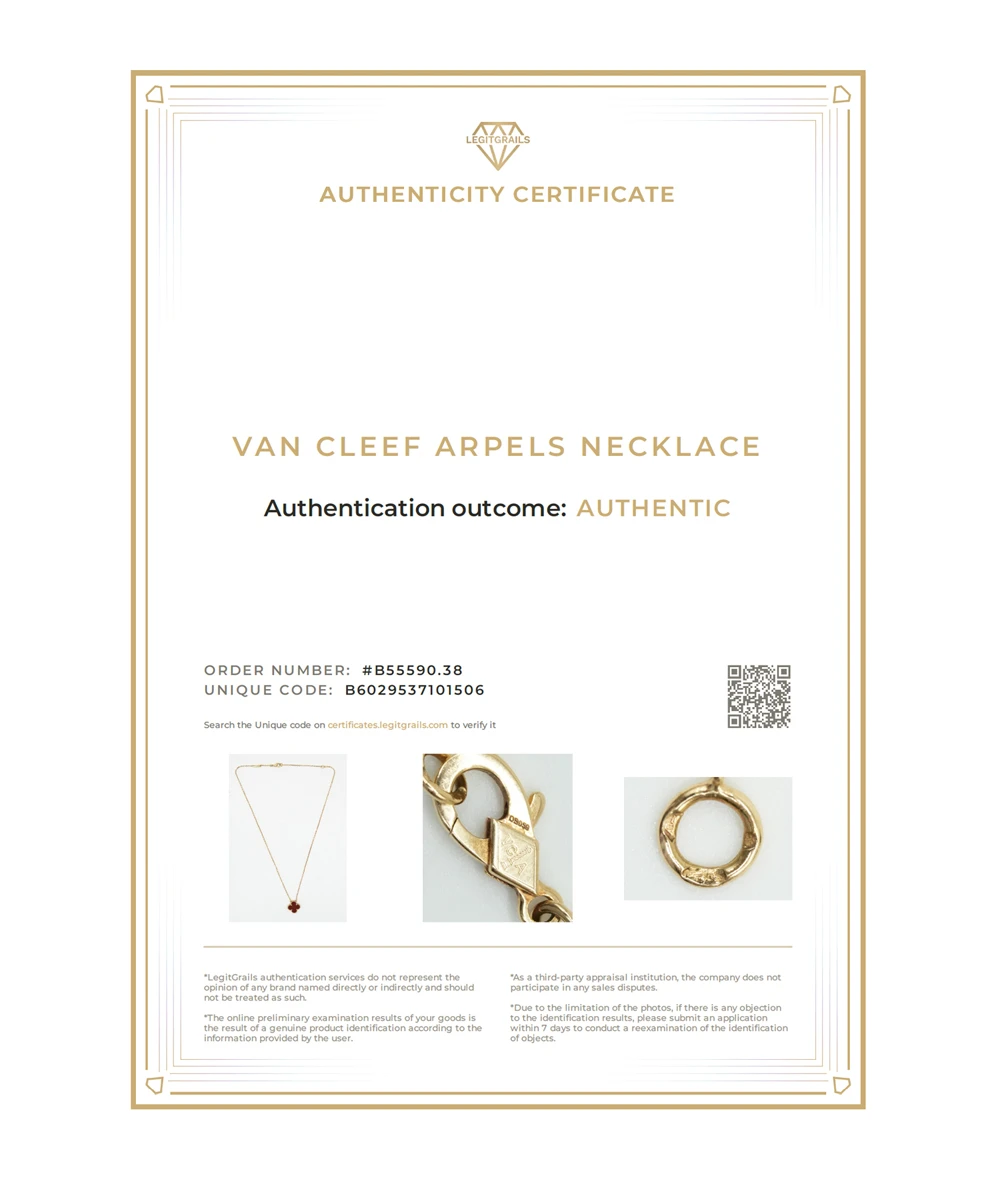 Van Cleef  Arpels Vintage Alhambra Carnelian 18K Yellow Gold Necklace