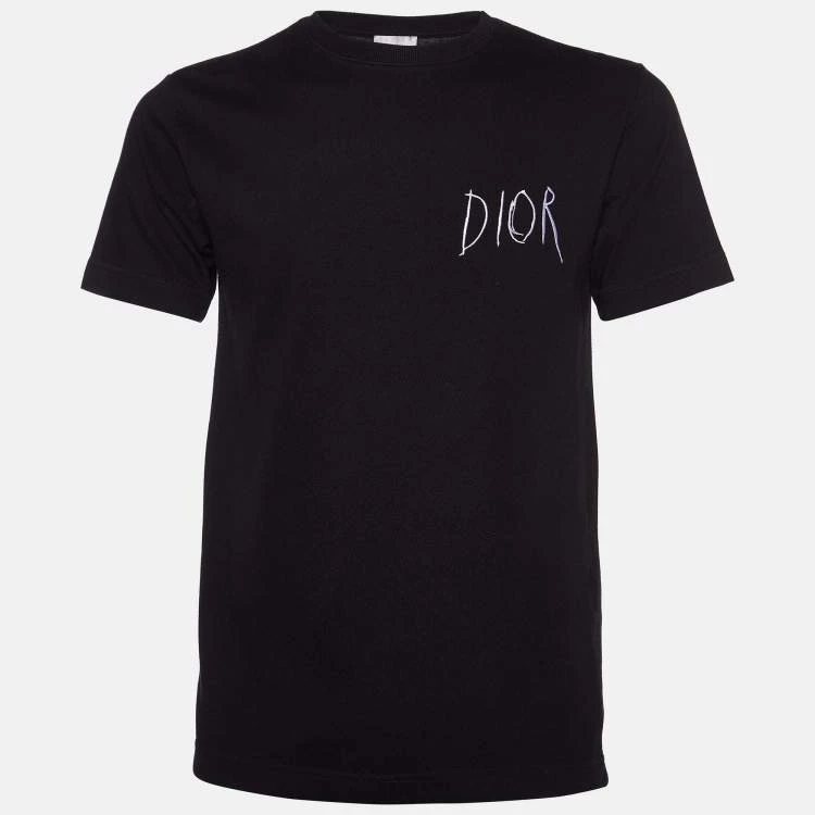 Dior Black Shirt with pink Flower Medium