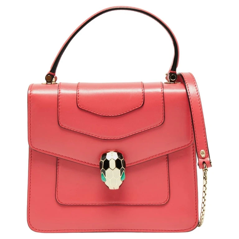 Bvlgari  Serpenti Forever Mini Top Handle Bag Calf leather Pink without strap