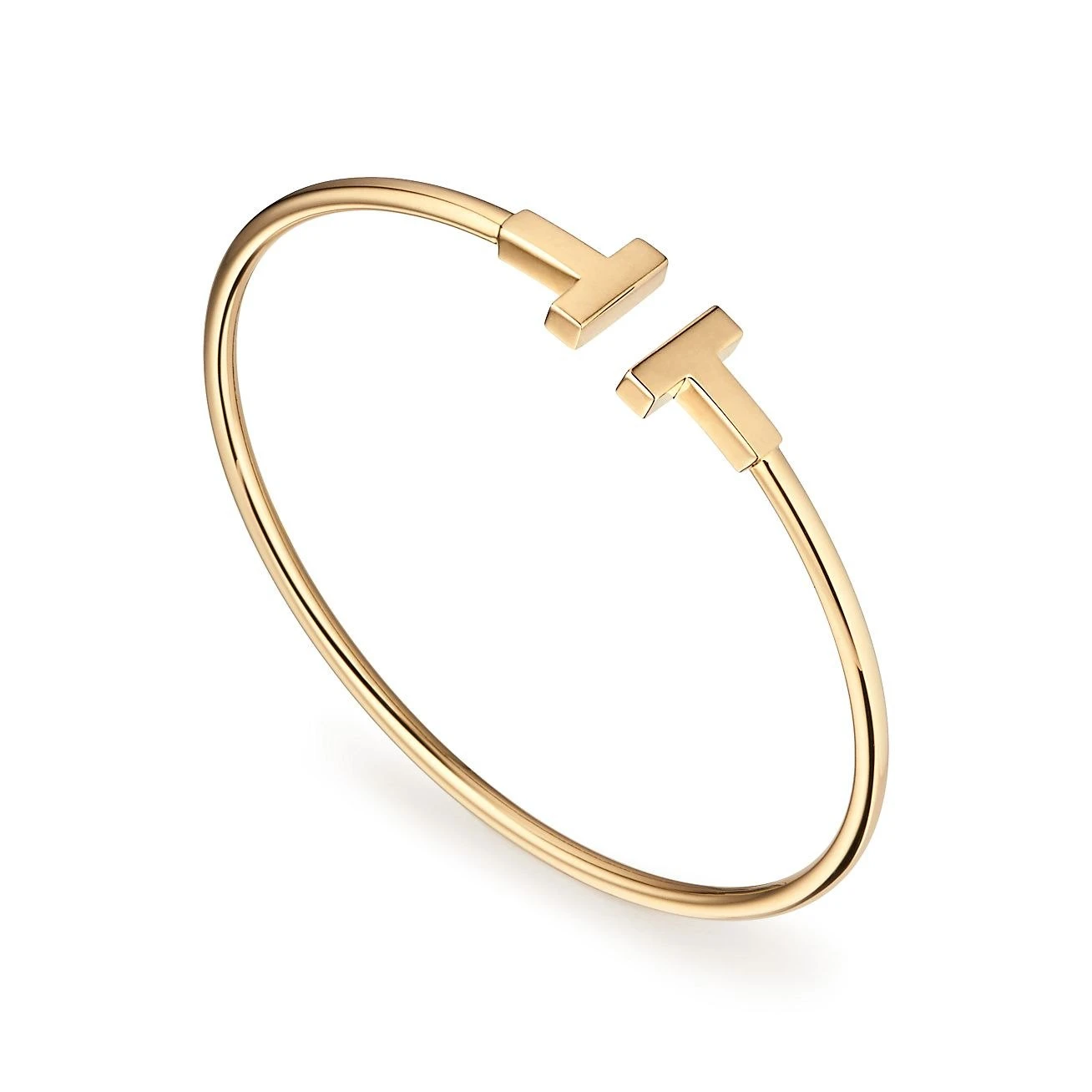 Tiffany  Co T Wire Bracelet 18 YG BLT MD