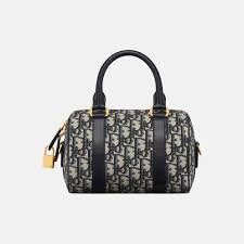 Christian Dior Oblique Groove 20 canvas x leather 2 Way Handbag ST/DB/BO/SR