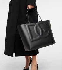 Dolce  Gabbana Medium DG-embossed Logo Tote Bag in Calfskin Black