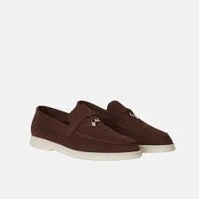 Loro Piana Summer Charms Walk Loafer Suede Wild Plum Size 37