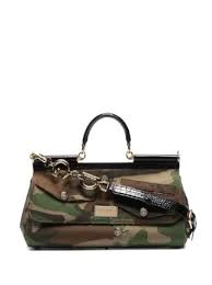 Dolce  Gabbana Camouflage Patchwork Sicily Bag