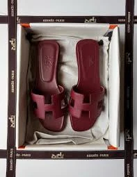 Hermes Oran Sandals In Red Shade Size:40 BO/DB