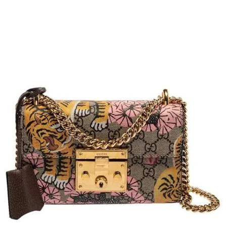 Gucci Multicolor GG supreme Padlock Bengal Print GG Coated Canvas Small Shoulder Bag