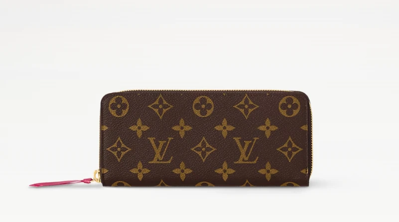 Louis Vuitton Clemence Wallet in Monogram Canvas with Colored Zipper Pull