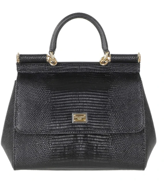 DolceGabbana Sicily Handbag, Embossed Iizard-skin , CA