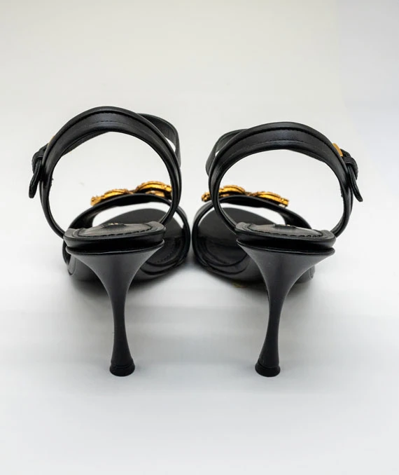 Dolce  Gabbana Size 38 Calfskin Sandals With DG Amore Logo