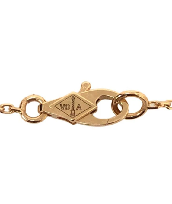 Van Cleef  Arpels Sweet Alhambra Pendant Necklace with Carnelian in 18K Rose Gold