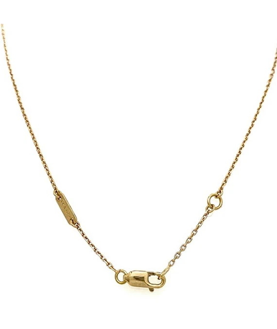 Van Cleef  Arpels Sweet Alhambra Mini Necklace with Orange Stone Pendant in 18k Yellow Gold