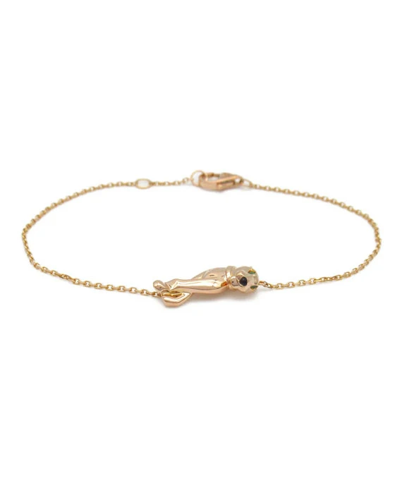 Cartier Panther Tsavorite Garnet / Onyx Bracelet in 18k Rose Gold