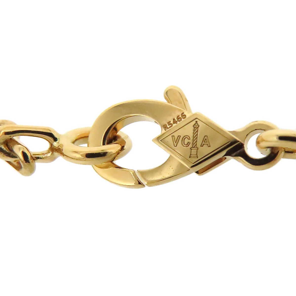 Van Cleef  Arpels Vintage Alhambra 5P Mother-of-Pearl Motif In 18k Yellow Gold Bracelet
