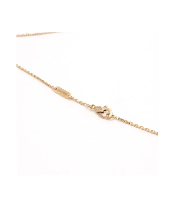 Van Cleef  Arpels Vintage 18k Yellow Gold Necklace with Alhambra Malachite Pendant