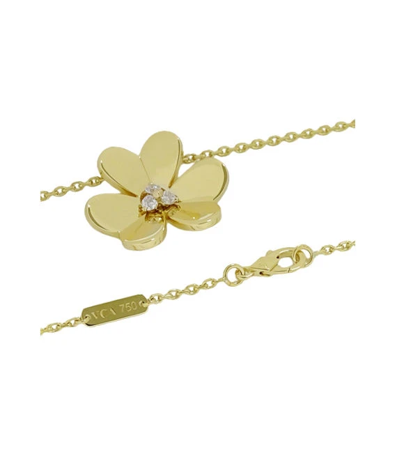 Van Cleef  Arpels Frivol Large 18k Yellow Gold and Diamond Necklace