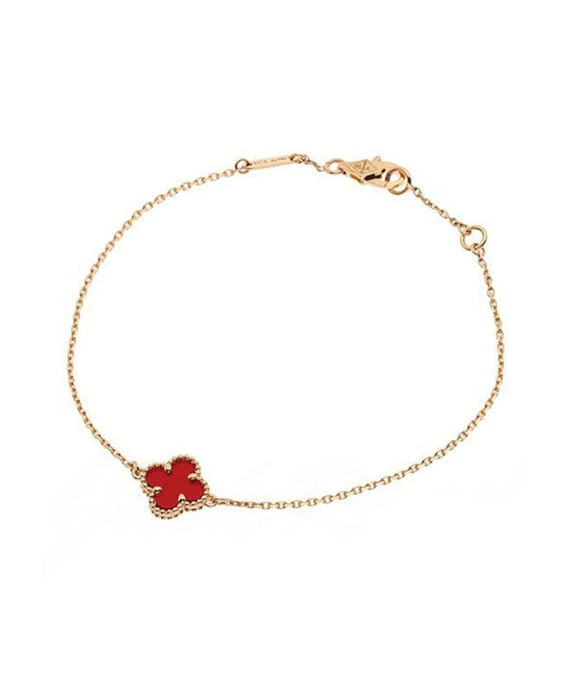 Van Cleef  Arpels Sweet Alhambra Carnelian Bracelet In 18k Pink Gold