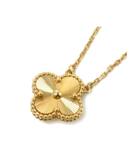 Van Cleef  Arpels Vintage Alhambra Pendant 18k Yellow Gold Necklace