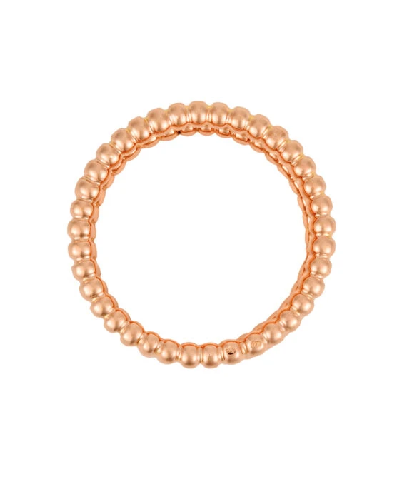 Van Cleef  Arpels Perlée Senior Tulle Gold Pearl Ring Size 10.5 In 18k Pink Gold