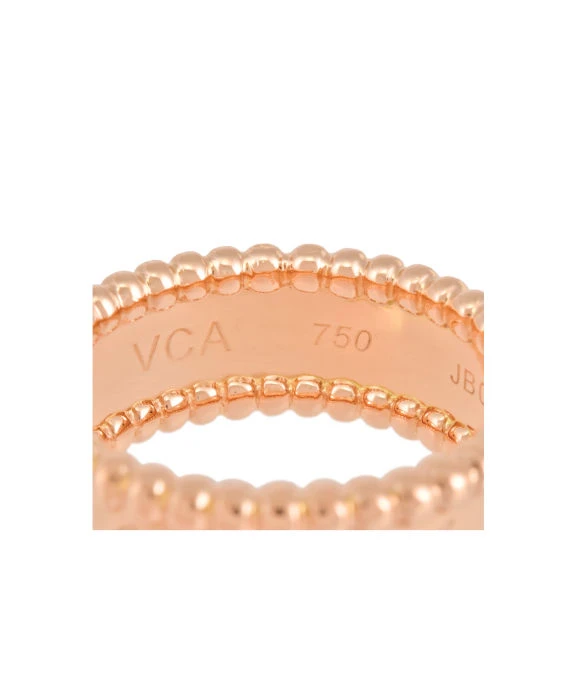 Van Cleef  Arpels Perlée Senior Tulle Gold Pearl Ring Size 10.5 In 18k Pink Gold