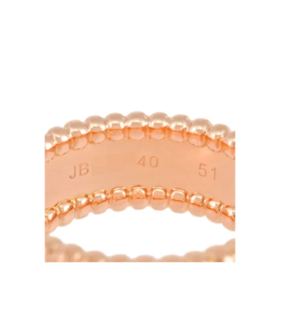 Van Cleef  Arpels Perlée Senior Tulle Gold Pearl Ring Size 10.5 In 18k Pink Gold