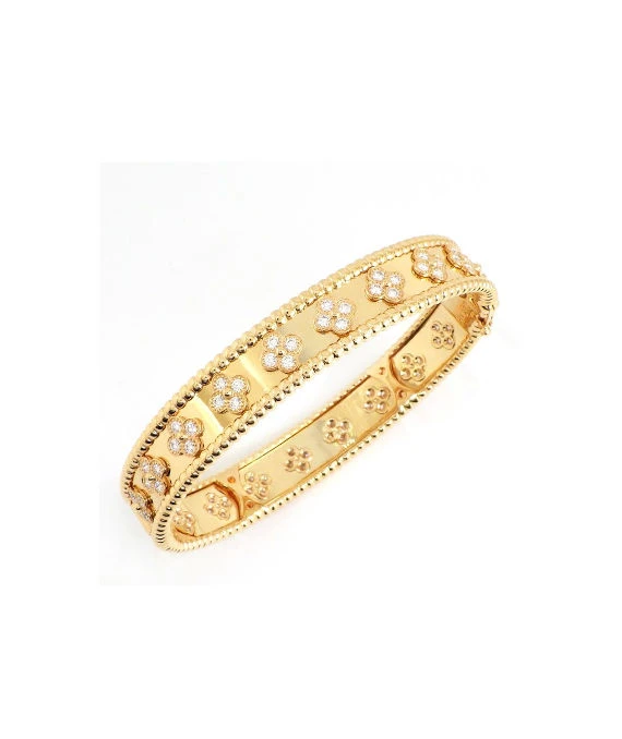 Van Cleef  Arpels Perlée Clover Small Bracelet In 18k Pink Gold Size 16.5