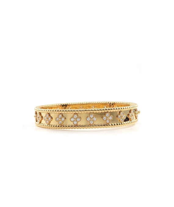 Van Cleef  Arpels Perlée Clover Small Bracelet In 18k Pink Gold Size 16.5